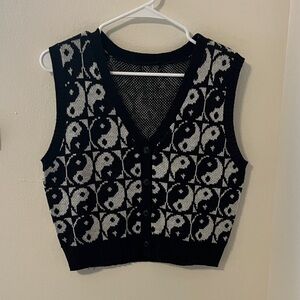 Vintage Ying Yang Knitted Vest